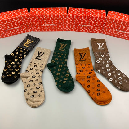 Louis Vuitton High Socks 5 Pack