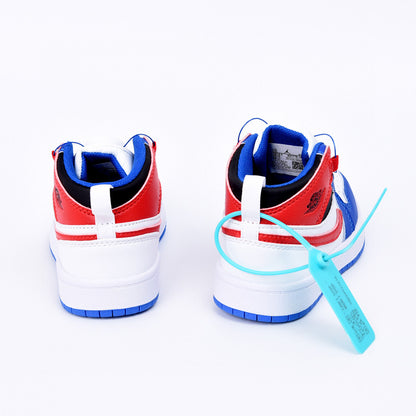 Kids Air Jordan 1 High  'White Blue Red'