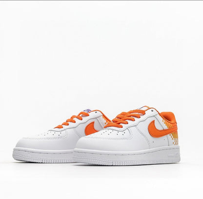 Kids Nike Air Force One White Orange