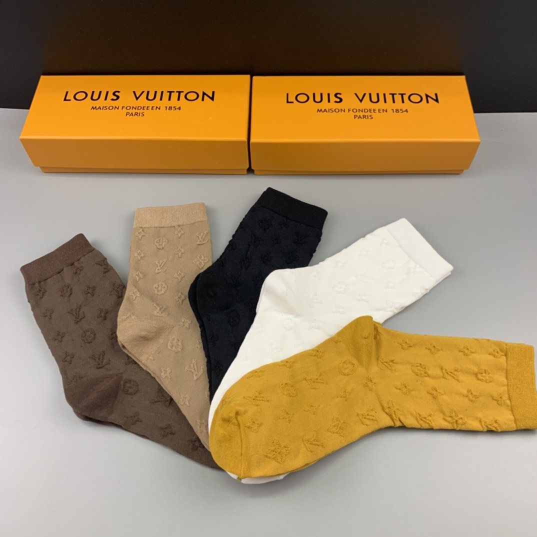 Louis Vuitton High Socks 5 Pack