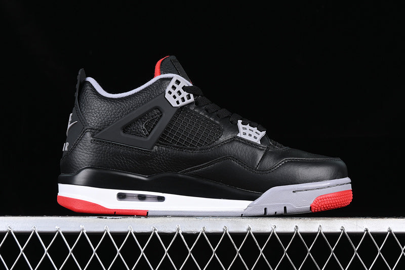 Air Jordan Retro 4  Bred Reimagined (Black Leather)