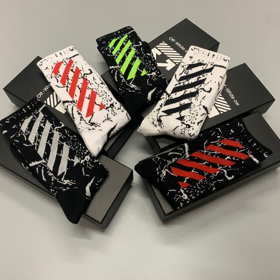 Off White High Socks5 Pack