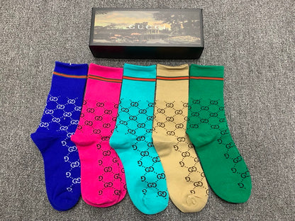 Gucci High Socks 5 Pack Multi Color