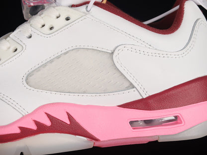 Air Jordan Retro 5 Low GS Crafted For Her White/Coral Chalk-Desert Berry