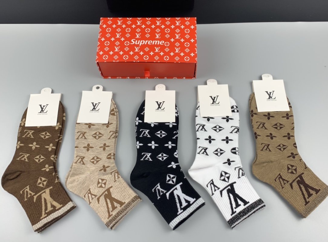 Louis Vuitton Mid Socks 5 Pack