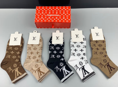 Louis Vuitton Mid Socks 5 Pack