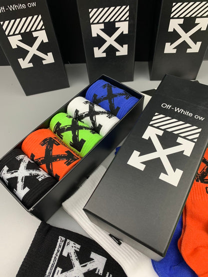 Off White High Socks 5 Pack