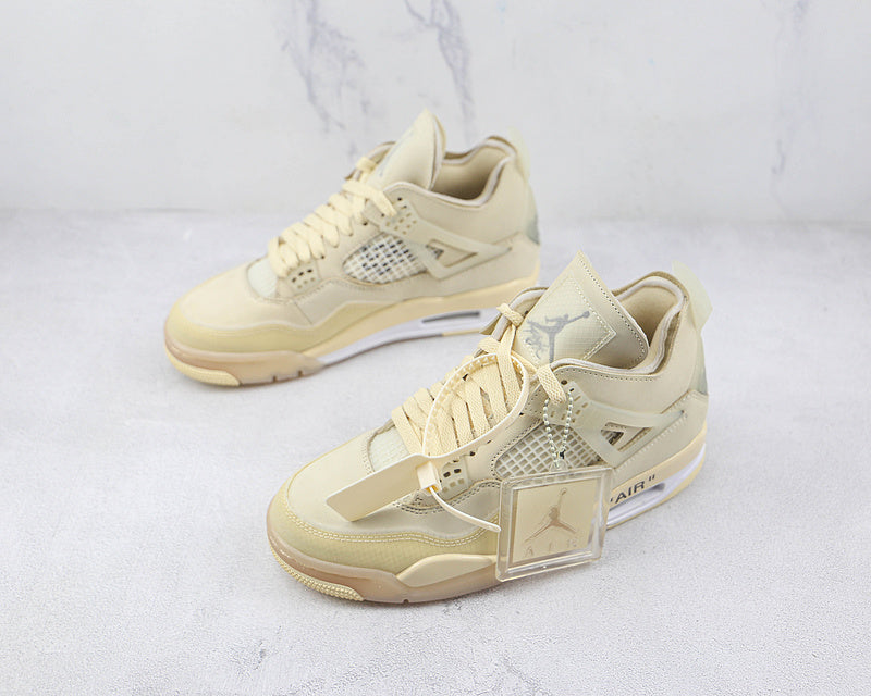 Air Jordan Retro 4 X Off-White Sail Muslin Shoe