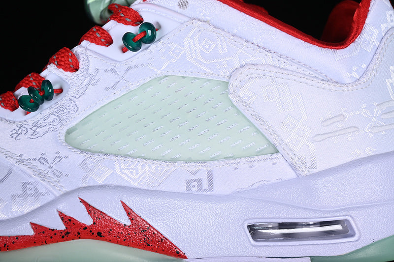 Air Jordan Retro 5 Low Clot White/Green/Red-Grey Special Edition