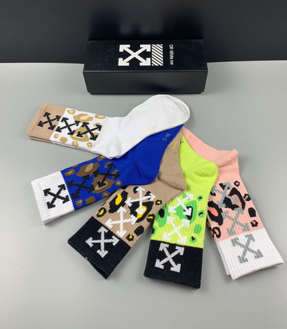 Off White Double Socks 5 Pack