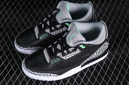 Air Jordan Retro 3 Black/Glow Wolf Grey-White