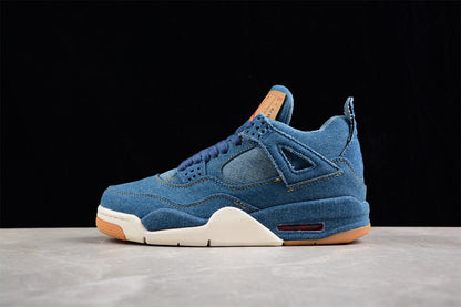 Air Jordan Retro 4 X Levi's Denim Blue Jeans/Sail-Game Red