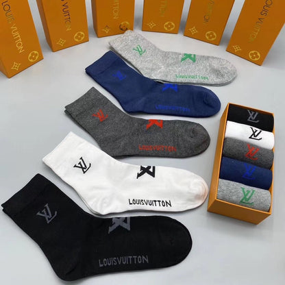 Louis Vuitton Mid Socks 5 Pack