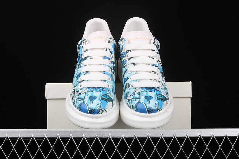 Alexander McQueen Sole White-Graffiti Blue