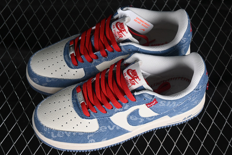 Air Force One Low X Levi's Blue Jeans-White