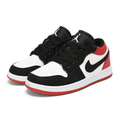 Kids Air Jordan 1 Low 'White Black  Red'