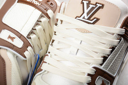 Louis Vuitton Trainer Sneakers Low White-Brown