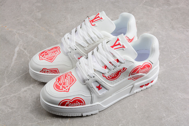 Louis Vuitton Trainer Made Love LV White Red