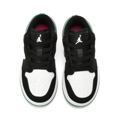 Kids Air Jordan 1 Low 'Black White Green'