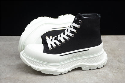 Alexander McQueen Tread Slick High Lace Up White Black