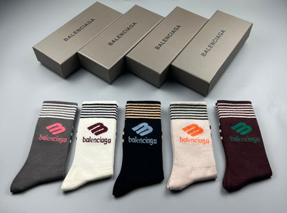 Balenciaga High Socks 5 Pack