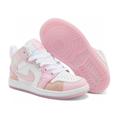 Kids Air Jordan 1 High  'White Triple Baby Pink'