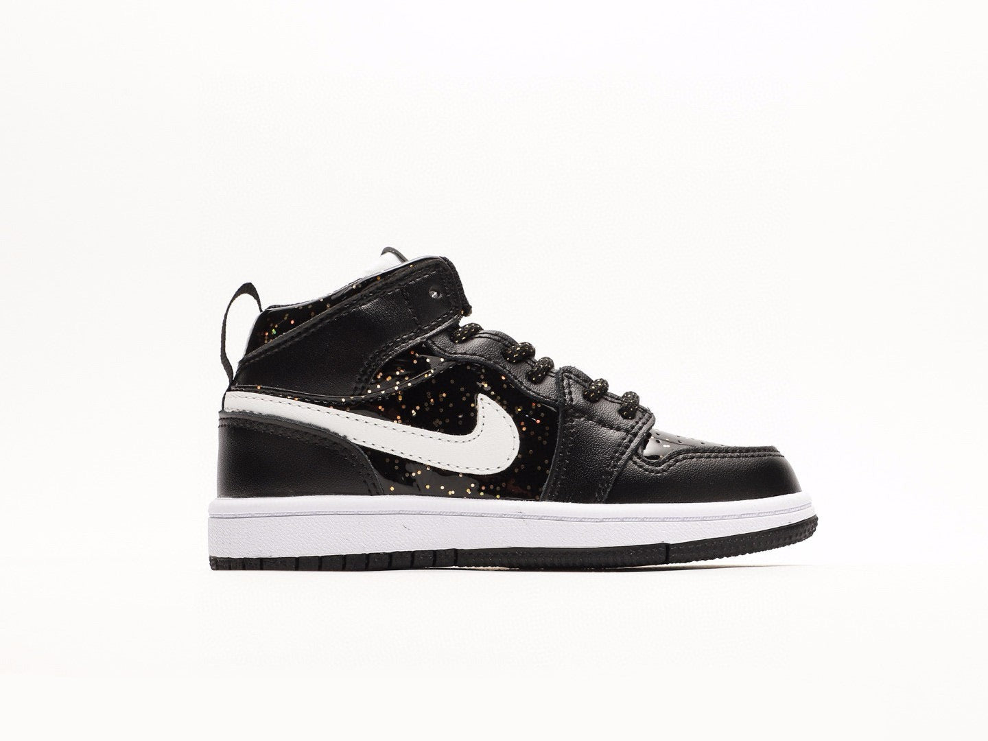 Kids Air Jordan 1 High  'Shiny Black White'