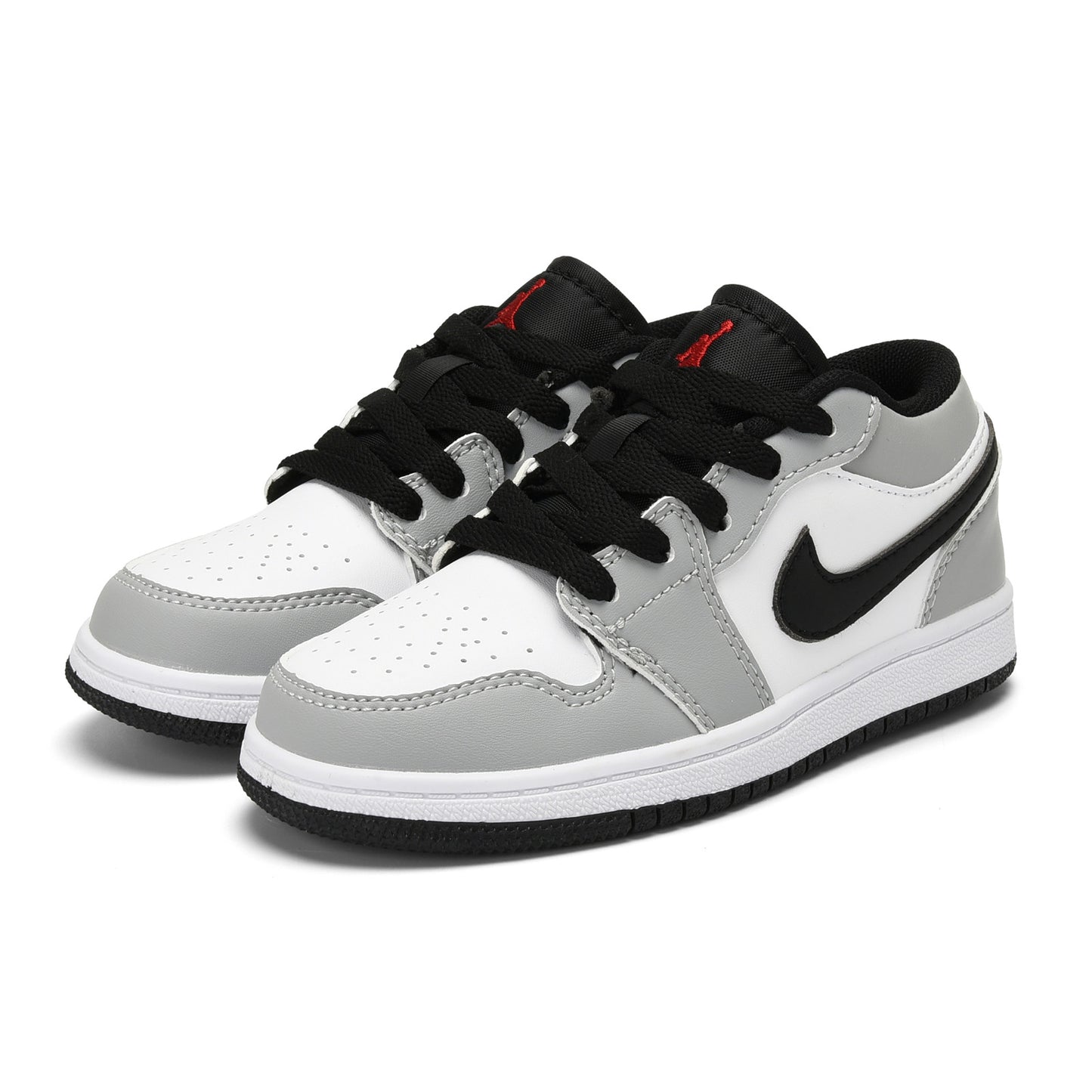 Kids Air Jordan 1 Low 'Grey White Black'