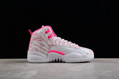 Air Jordan Retro 12 GS White/Artic Punch-Hyper Pink