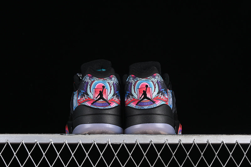 Air Jordan Retro 5 Low Black/Bright Crimson/Beta Blue