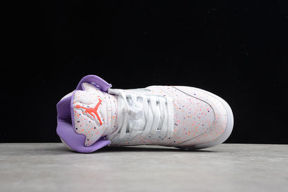 Air Jordan Retro 5 GS Easter White/Laser Crimson/Voltage Purple