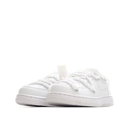 Kids Nike Air Force One White Double Laces