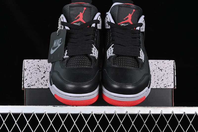 Air Jordan Retro 4  Bred Reimagined (Black Leather)