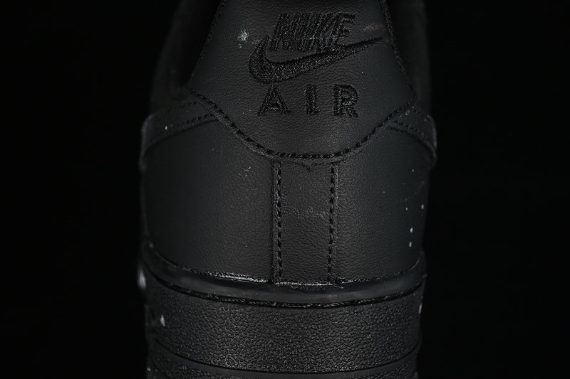 Air Force One Low Black Splash Silver Paint