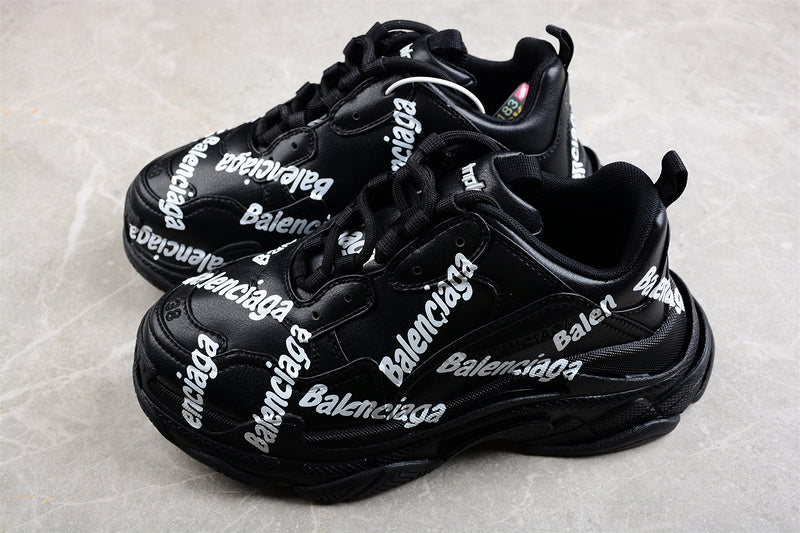 Balenciaga Triple S Black 'Logotype  White'