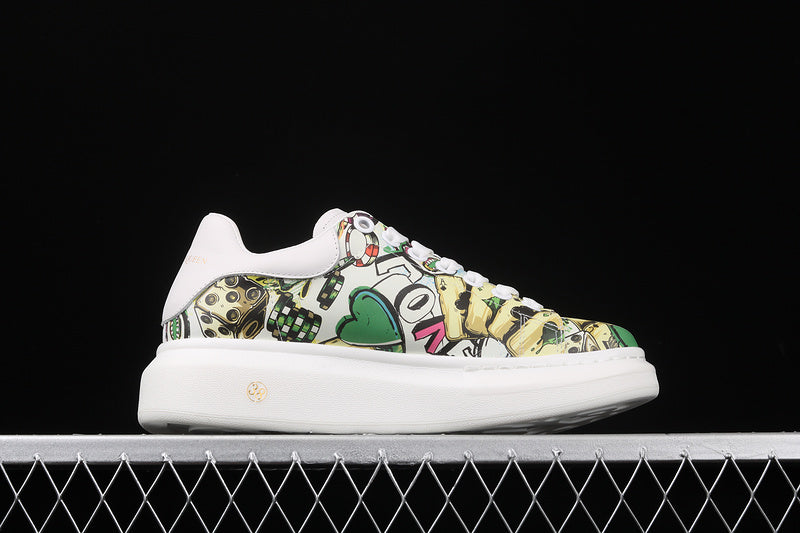 Alexander McQueen Sole White-Graffiti Multi-Color