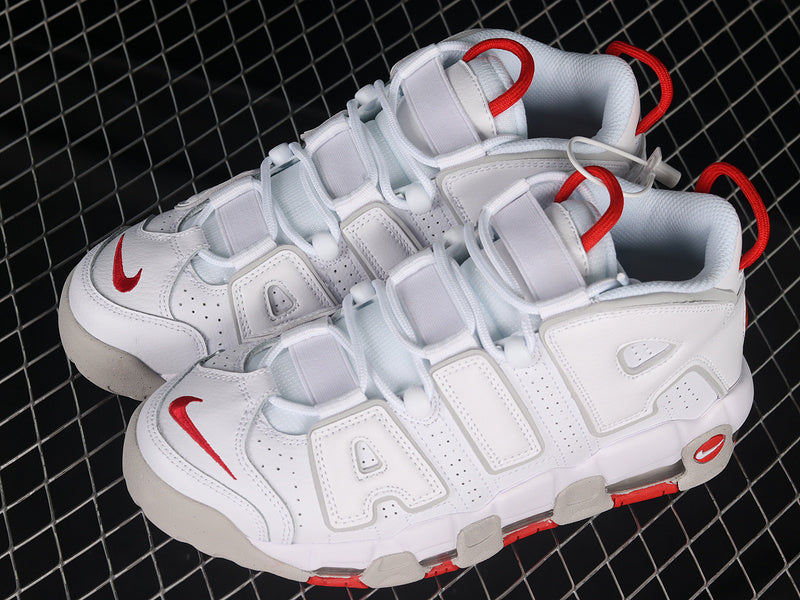 Air More Uptempo  White/Grey-University Red