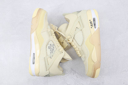 Air Jordan Retro 4 X Off-White Sail Muslin Shoe