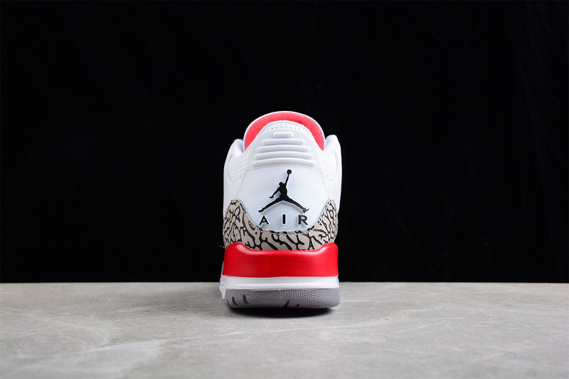 Air Jordan Retro 3 Hall Of Fame White/Cement Grey-Black-Fire Red