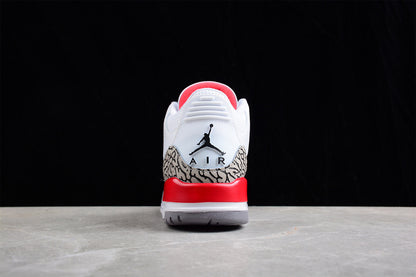 Air Jordan Retro 3 Hall Of Fame White/Cement Grey-Black-Fire Red