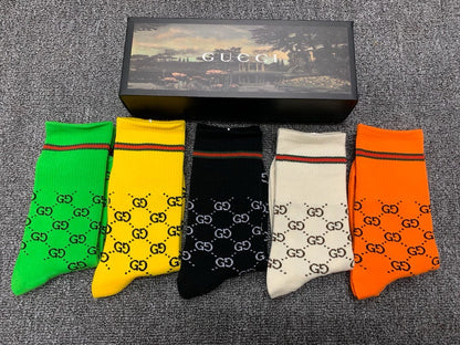 Gucci High Socks 5 Pack Multi Color