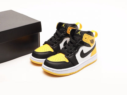 Kids Air Jordan 1 High  'Black White Yellow'