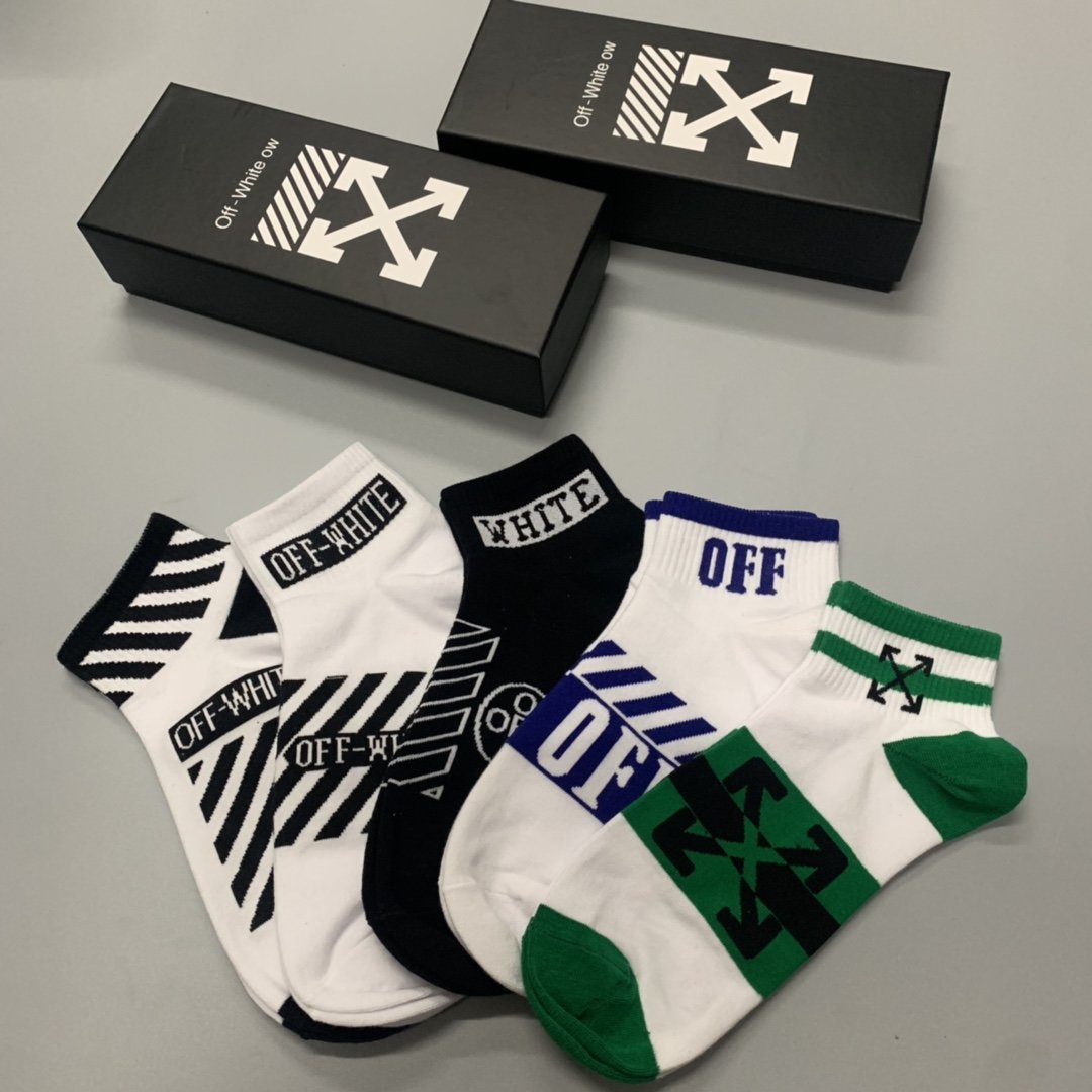 Off White Low Socks 5 Pack