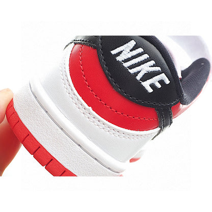 Kids Nike Dunk Low White Black-Red