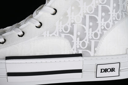 Dior Oblique Canvas B23 High-Top Sneaker White