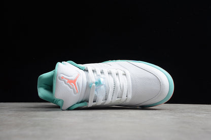 Air Jordan Retro 5 Low GS White/Light Agua