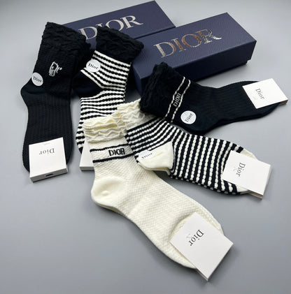 Christian Dior Mid Socks 5 Pack