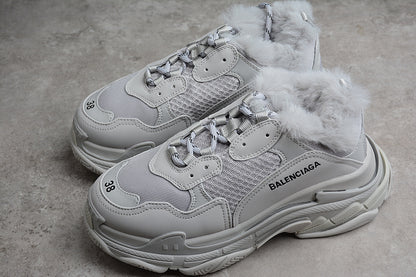 Balenciaga Triple S 'Faux Fur-Grey'