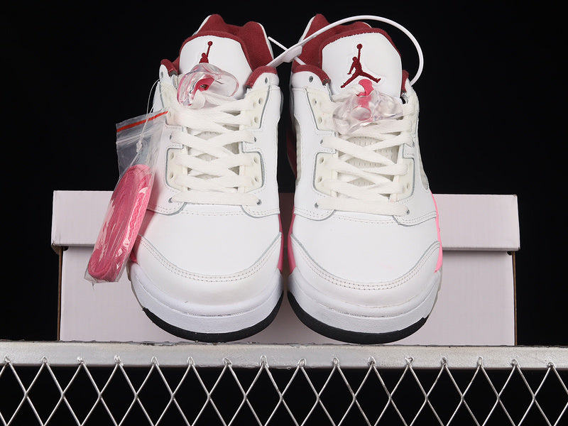 Air Jordan Retro 5 Low GS Crafted For Her White/Coral Chalk-Desert Berry