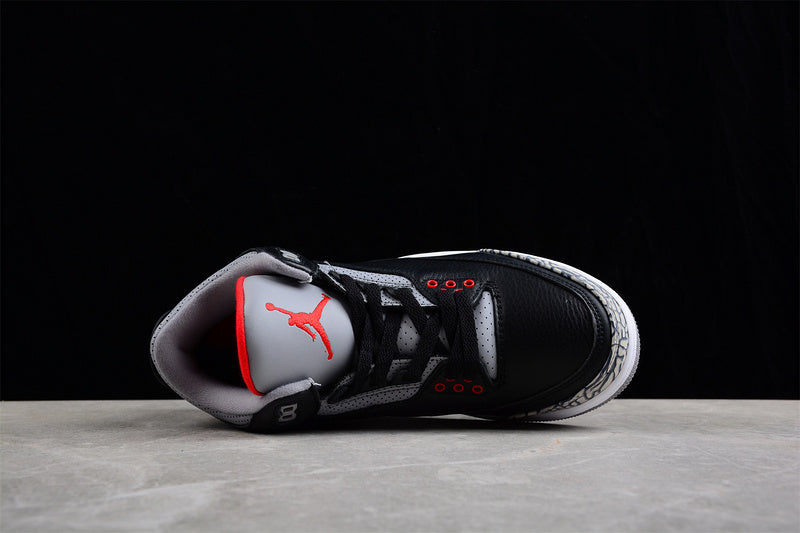 Air Jordan Retro 3 OG 20128 Black/Cement Grey-White-Red